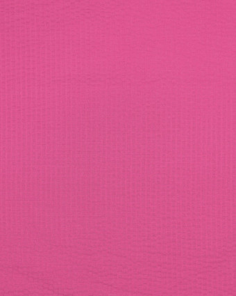 Tissu Seersucker Uni Rayures  Rose Fuchsia - Mercerine