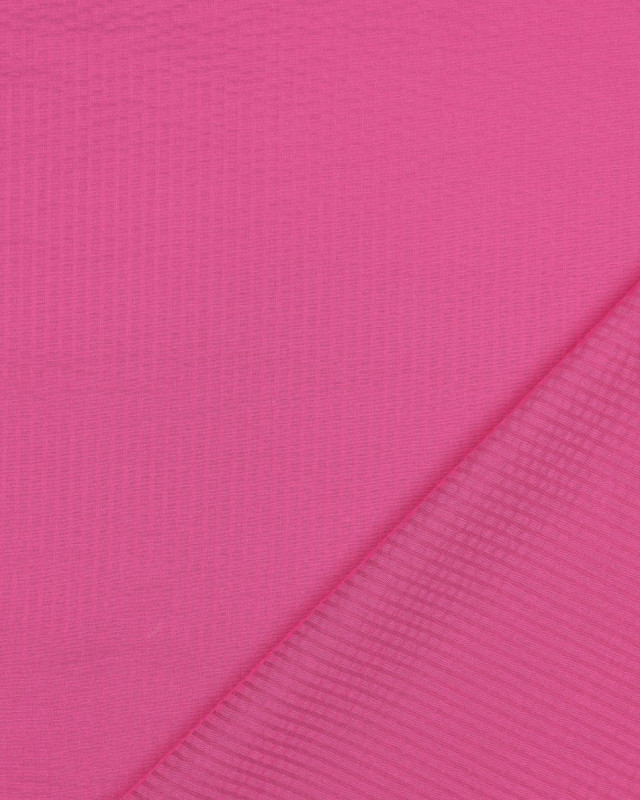 Tissu Seersucker Uni Rayures  Rose Fuchsia - Mercerine