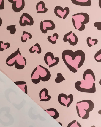 Tissu Imperméable Rose Motif Cœur Rose - Mercerine