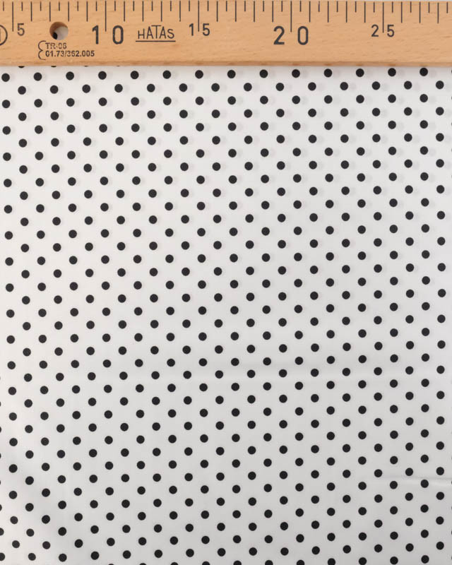 Popeline de Coton à Pois sur Fond Blanc - Mercerine