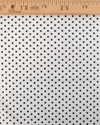 Popeline de Coton à Pois sur Fond Blanc - Mercerine