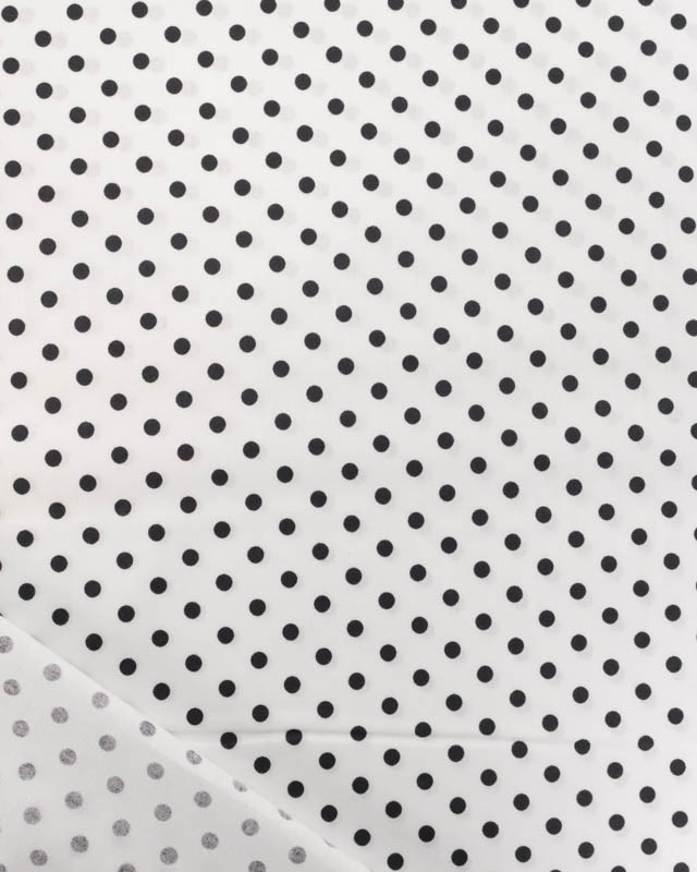 Popeline de Coton à Pois sur Fond Blanc - Mercerine