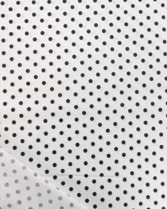Popeline de Coton à Pois sur Fond Blanc - Mercerine