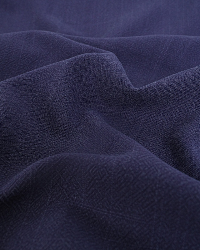 Tissu Lin Lavé Viscose Indigo Luna - Mercerine