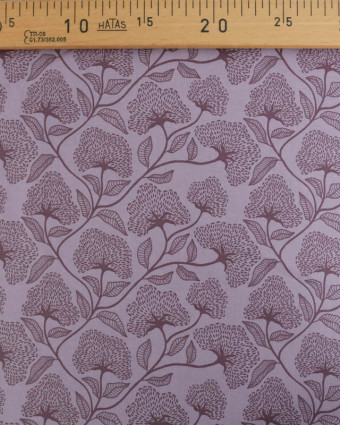 Popeline de Coton Myrtille Motif Floral - Mercerine