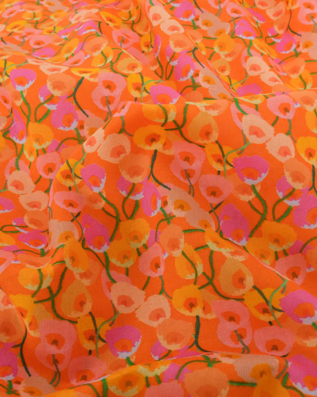 Voile de Coton Mila Corolle Orange