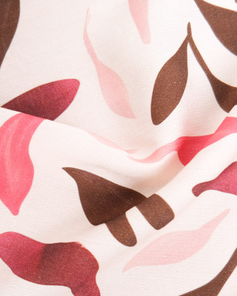 Viscose Mélangée Imprimé Elena Rose Cacao - Mercerine