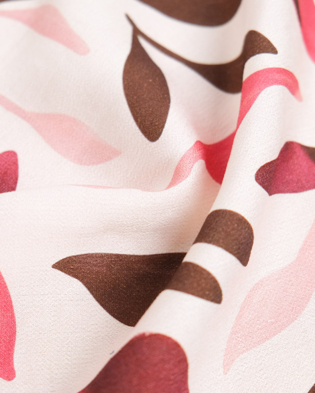 Viscose Mélangée Imprimé Elena Rose Cacao - Mercerine