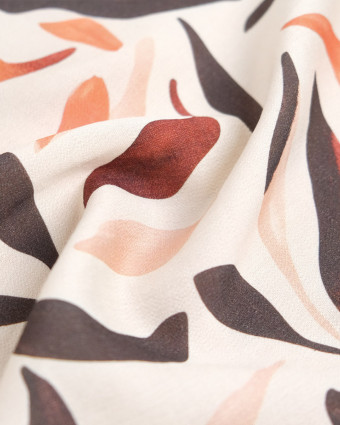 Viscose Mélangée Imprimé Elena Corail Terracotta - Mercerine