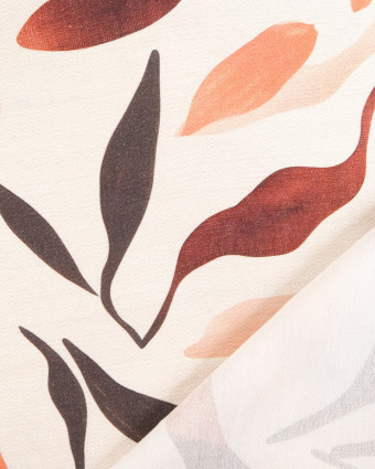 Viscose Mélangée Imprimé Elena Corail Terracotta - Mercerine