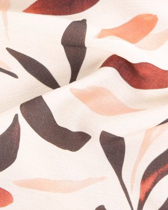 Viscose Mélangée Imprimé Elena Corail Terracotta - Mercerine