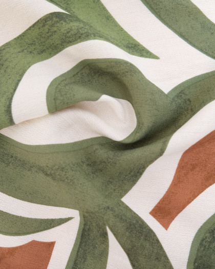 Viscose Mélangée Imprimé Solene Kaki Bronze - Mercerine