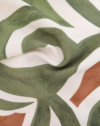 Viscose Mélangée Imprimé Solene Kaki Bronze - Mercerine