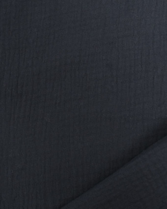 Tissu Double Gaze  Noir Oeko-tex Thaïs - Mercerine