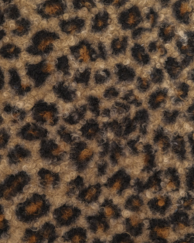Tissu Bouclettes Léopard Naturel - Mercerine