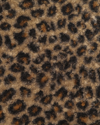 Tissu Bouclettes Léopard Naturel - Mercerine