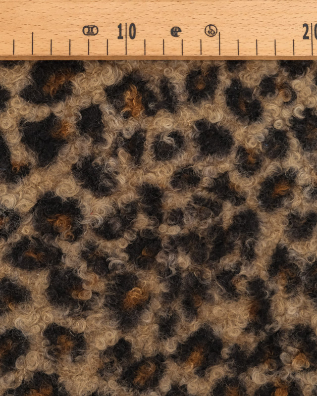 Tissu Bouclettes Léopard Naturel - Mercerine