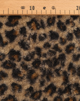 Tissu Bouclettes Léopard Naturel - Mercerine