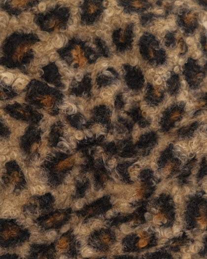 Tissu Bouclettes Léopard Naturel - Mercerine