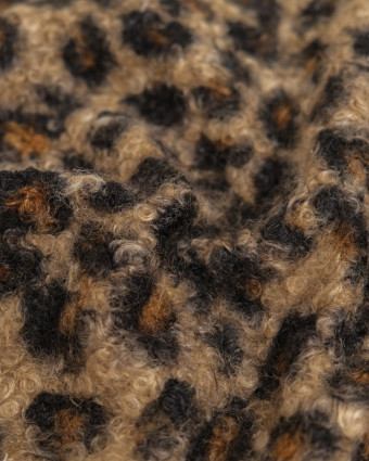 Tissu Bouclettes Léopard Naturel - Mercerine