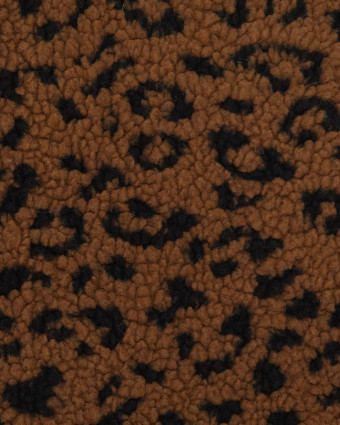 Tissu Sherpa Mini Léopard Marron - Mercerine