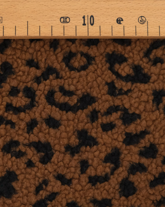Tissu Sherpa Mini Léopard Marron - Mercerine