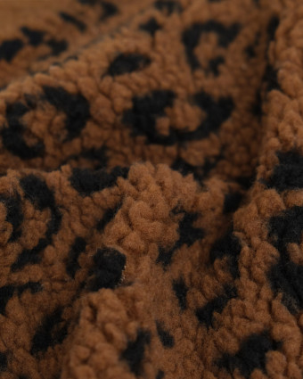Tissu Sherpa Mini Léopard Marron - Mercerine