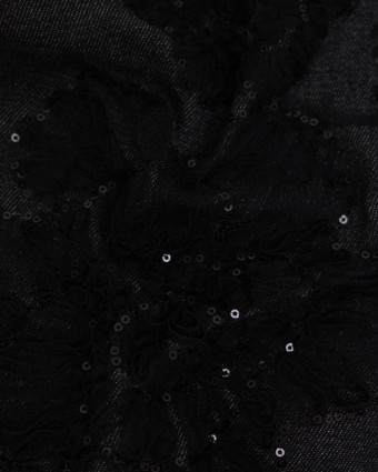 Jean Broderie Tulle et Sequins Sam Noir - Mercerine