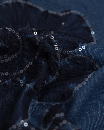 Jean Broderie Tulle et Sequins Sam Indigo - Mercerine