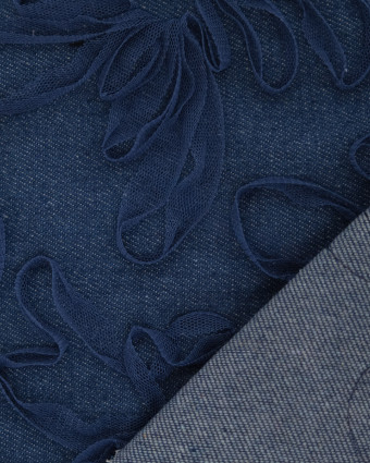 Jean Broderie Tulle Flora Bleu Moyen - Mercerine