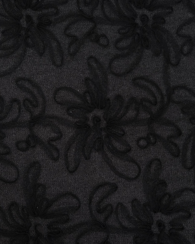 Jean Broderie Tulle Flora Noir - Mercerine