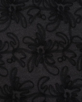 Jean Broderie Tulle Flora Noir - Mercerine