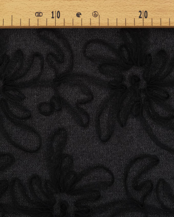 Jean Broderie Tulle Flora Noir - Mercerine