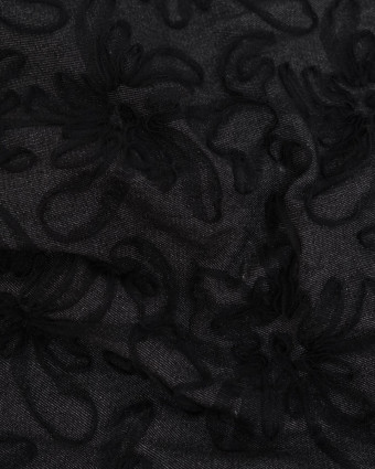 Jean Broderie Tulle Flora Noir - Mercerine