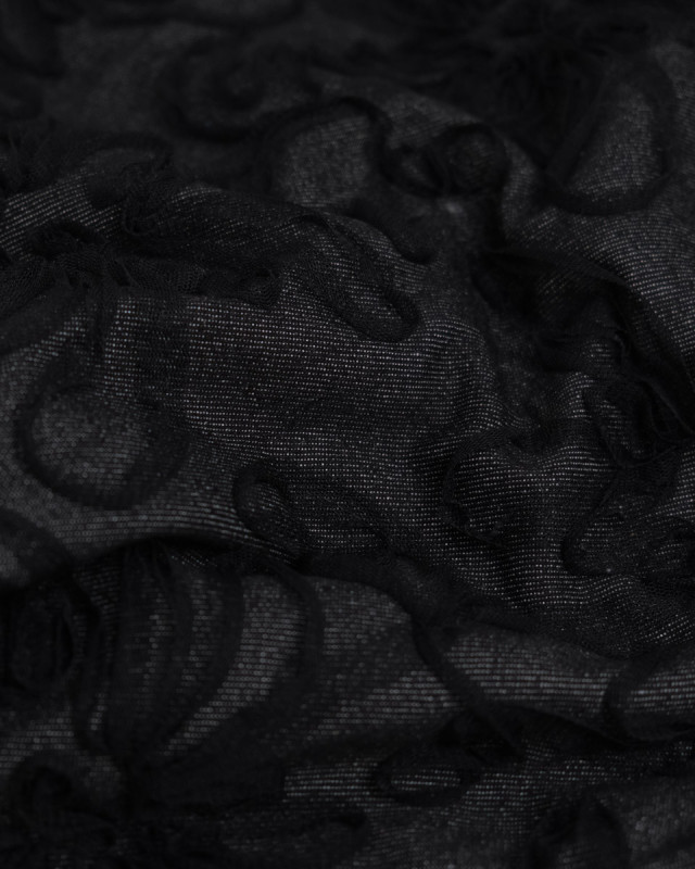 Jean Broderie Tulle Flora Noir - Mercerine