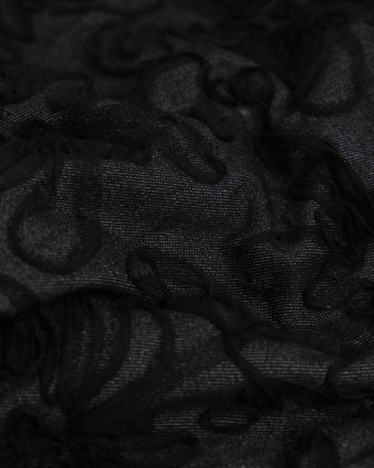Jean Broderie Tulle Flora Noir - Mercerine