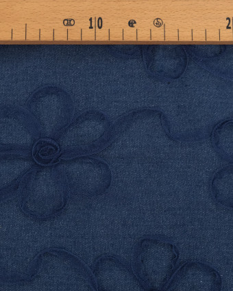 Jean Broderie Tulle Suzon Bleu Moyen - Mercerine