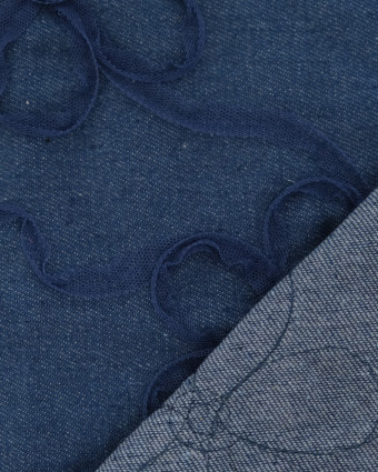 Jean Broderie Tulle Suzon Bleu Moyen - Mercerine