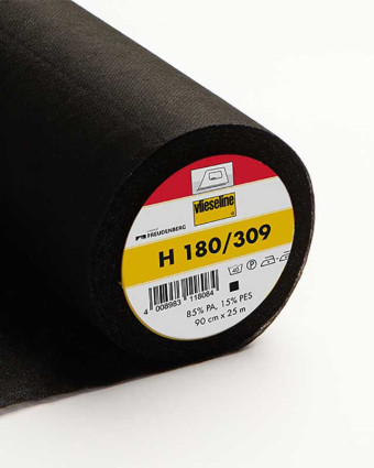 Tissu Vlieseline H180 Entoilage thermocollant soie viscose noir -  Mercerine