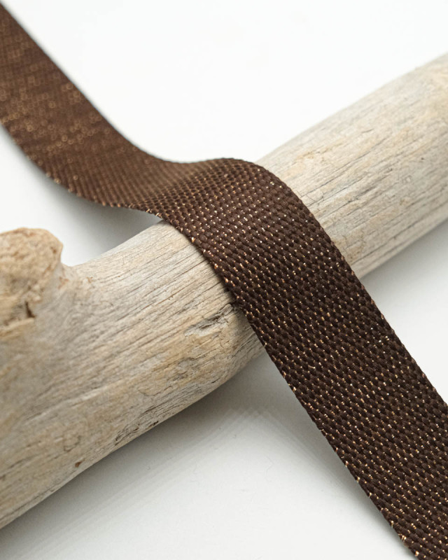 Sangle Effet Coton Lurex Or : 30 mm - Mercerine
