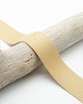 Sangle Effet Coton Lurex Or : 30 mm - Mercerine