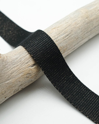 Sangle Effet Coton Lurex Or : 30 mm - Mercerine