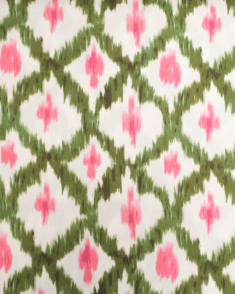 Viscose Ethnique Kaki et Rose  - Mercerine