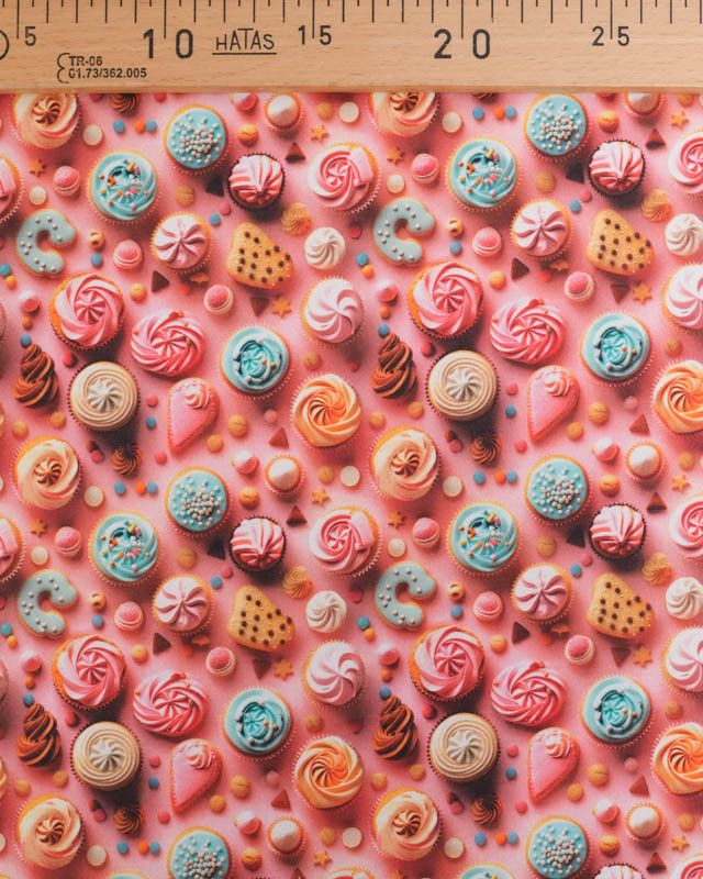 Coton Enduit Motif 3D CupCake - Mercerine