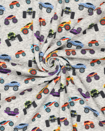 Tissu Sweat Jogging Monster Trucks - Mercerine