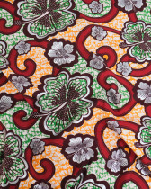Tissu Coton Inspiration Wax Bamako Rouge Argent