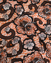 Tissu Coton Inspiration Wax Bamako Marron Rose