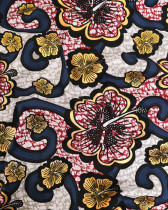 Tissu Coton Inspiration Wax Bamako Gris Or