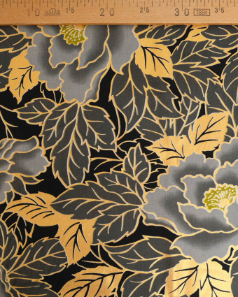 Tissu Coton Inspiration Wax Lotus Gris Or - Mercerine