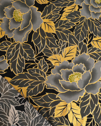 Tissu Coton Inspiration Wax Lotus Gris Or - Mercerine